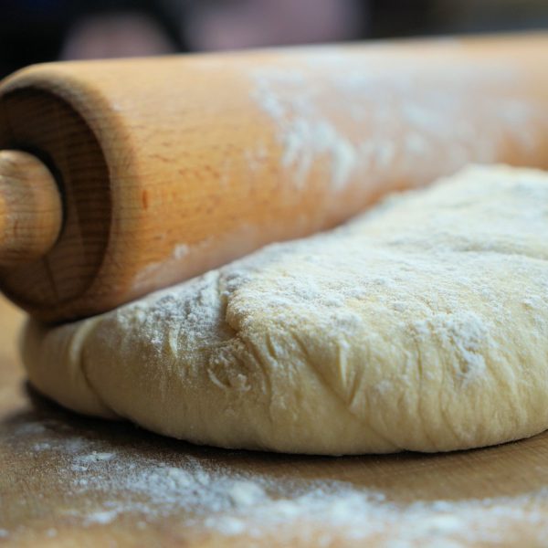 rolling pin, dough, bake
